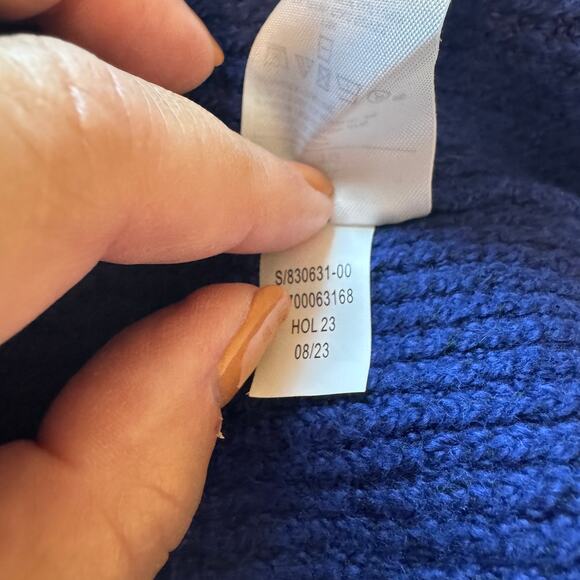 EUC Banana Republic XL Blue Ribbed V-Neck Sweater Tunic Pullover Coastal Grandma - Picture 9 of 9